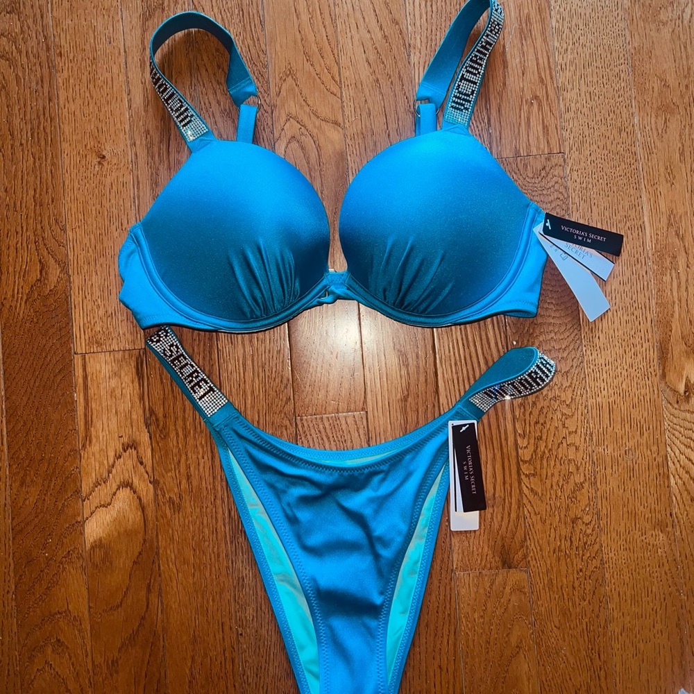 Victoria's Secret Bling Rhinestone swimsuit with bombshell top 34c